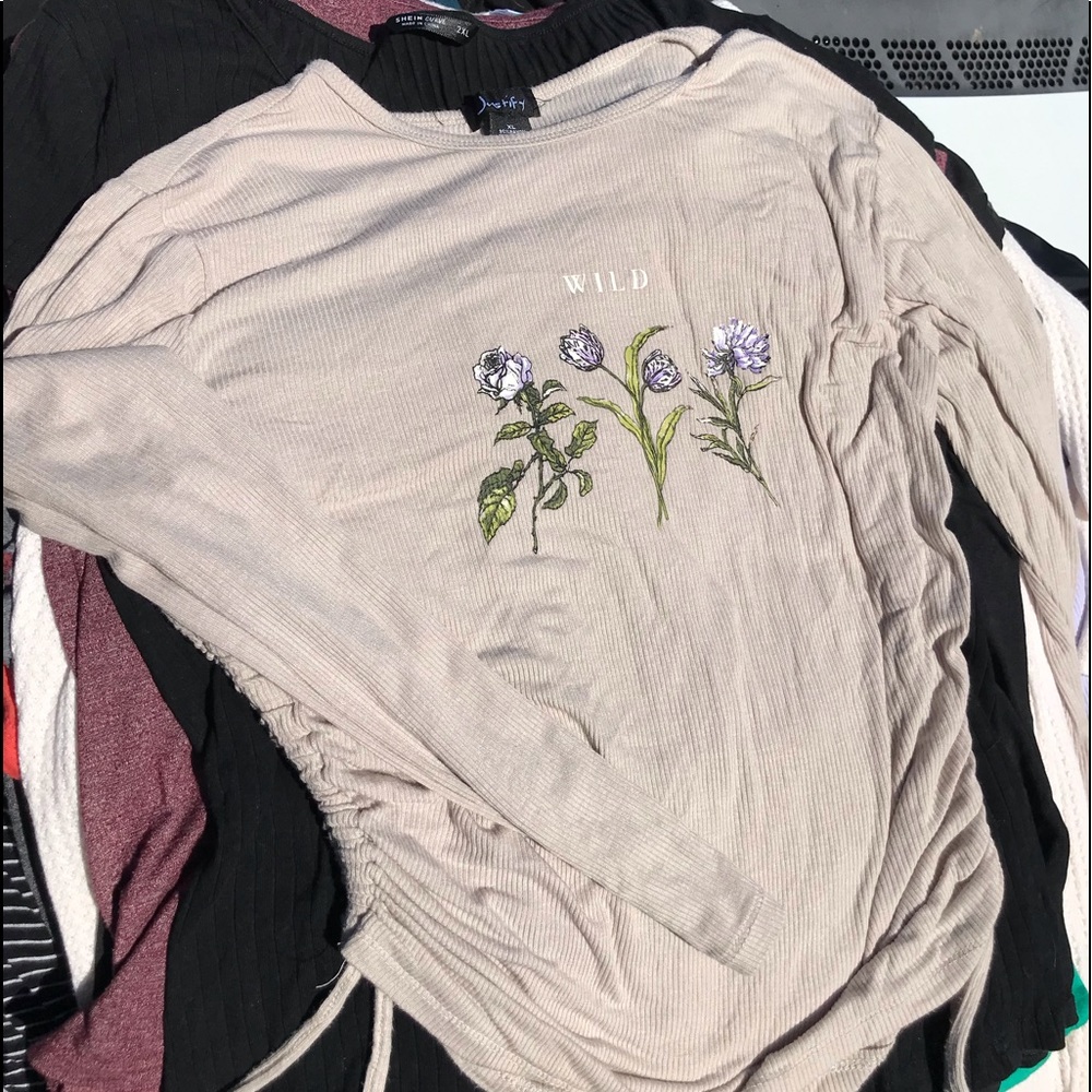Side rouching long sleeve